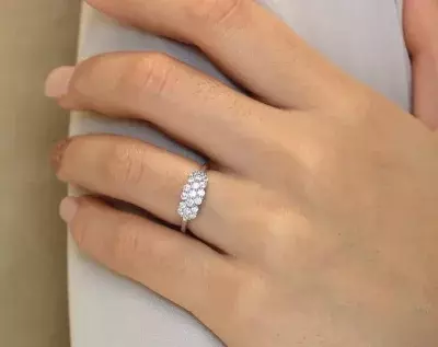 0.5 cttw Engagement Ring Brilliant Cut Pave Set Diamond Simulant Bridal Ring Promise Ring Anniversary Ring 