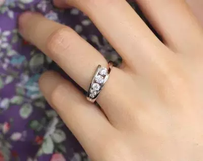 0.50 cttw Avant Garde Five Stones Engagement Ring Brilliant Cut Diamond Simulants Dainty Rings Promise Ring Anniversary Ring 