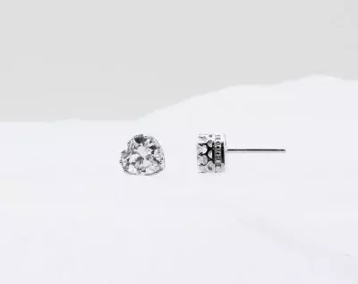 1.50 cttw Art Deco Heart Solitaire Stud Earrings Diamond Simulants Bridal Earrings Wedding Earrings Daily Wear Earrings 