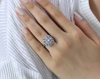 0.57 cttw Vintage Milgrain Art Deco Engagement Ring Brilliant Cut Diamond Simulants Wedding Ring Antique Ring 