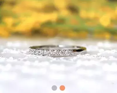 2.0mm Half Eternity Band Ring Brilliant Cut Diamond Simulant Half Around Stone Band Ring Wedding Ring Stacking Ring 