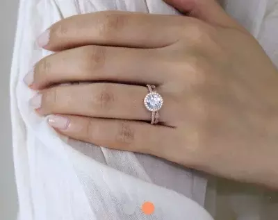 2.0 cttw Halo Bridal Set Ring Brilliant Cut Stones Engagement Ring w/ Art Deco All or Half Eternity Band Ring 