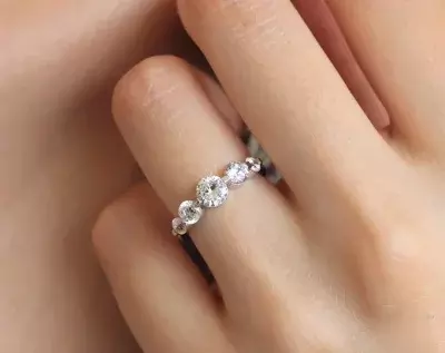 1.16 cttw Five Stones Wedding Ring Brilliant Cut Diamond Simulants Bridal Ring Anniversary Ring Promise Ring 