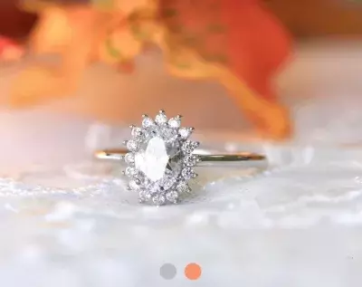 1.06 cttw Oval Halo Engagement Ring Oval Cut Diamond Simulant Bridal Ring Wedding Ring 