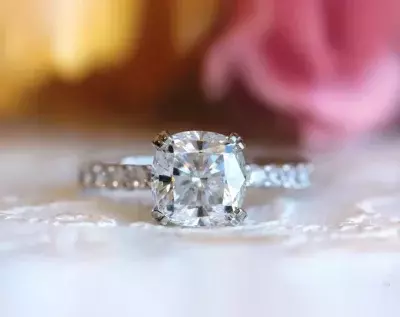 2.70 cttw Solitaire Engagement Ring Cushion Cut Diamond Simulant Bridal Ring Wedding Ring Promise Ring 