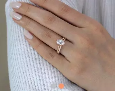 2.95 cttw Floral Oval Vintage Art Deco Bridal Set Ring Crown Oval Shaped Engagement Ring w/ Full Pave Set Band Ring 