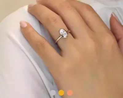 1.0 Carat Oval Bezel Solitaire Ring Oval Cut Diamond Simulant Engagement Ring Dainty Promise Bezel Ring Solitaire Bezel Ring 