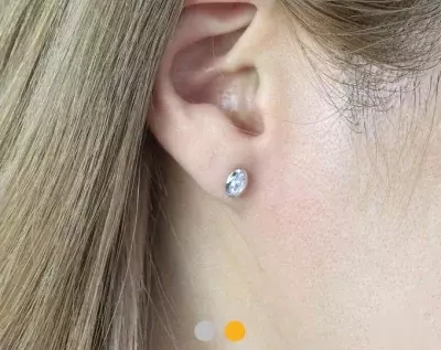 5x3mm Minimal Oval Geometry Bezel Stud Earrings Oval Cut Diamond Simulant Solitaire Earrings Bridesmaid Earrings Wedding Earrings 