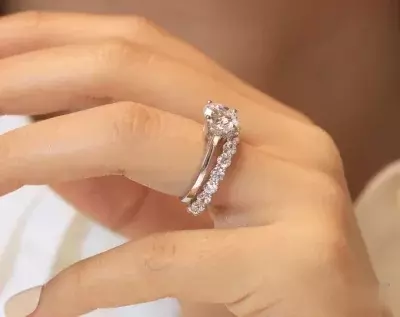 4.0 cttw Wedding Set Ring Solitaire Engagement Ring w/ Eternity Band Ring Brilliant Cut Diamond Simulant Dainty Ring 