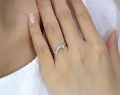 0.36 cttw Nature Leafy Vine Ring Art Deco Wedding Ring Marquise and Dot Band Ring Nature Inspired Ring Vine Band Ring 