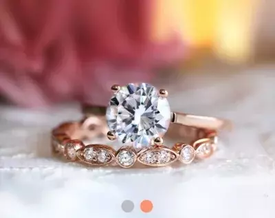 2.46 cttw Solitaire Bridal Set Ring Brilliant Cut Diamond Simulant Wedding Ring Anniversary Ring Dainty Bridal Set 