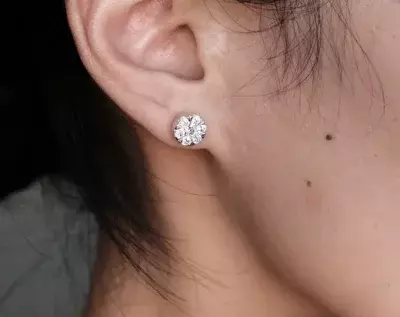 Flower Cluster Stud Earrings Flower Earrings Brilliant Cut Diamond Simulant Bridal Earrings Floral Earrings Anniversary Earrings 