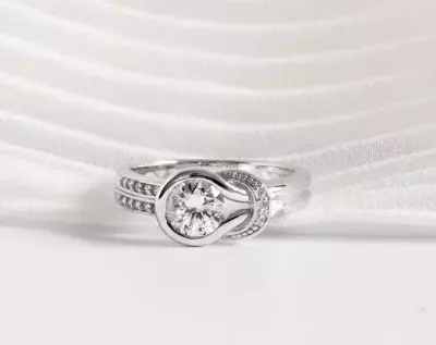 0.80 ct. Center Knot Engagement Ring Brilliant Cut Diamond Simulants Bridal Ring-Wedding Ring Anniversary Ring 
