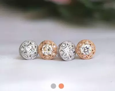 Vintage Art Deco Stud Earrings Brilliant Cut Diamond Simulant Bridal Earrings Milgrain Art Deco Earrings Dainty Earrings 