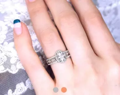 3.05 cttw Art Deco Bridal Set Ring Oval Cut Halo Engagement Ring w/ Two Eternity Wedding Band Wedding Stacking Ring 