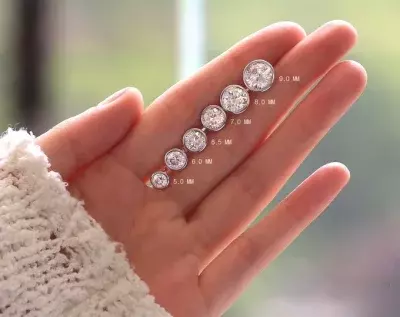 Bezel Set Stud Earrings Brilliant Cut Diamond Simulant Wedding Earrings Bridesmaid Earrings Dainty Bezel Stud Earrings 