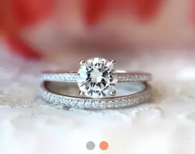 2.14 cttw Solitaire Bridal Set Ring Brilliant Cut Solitaire Ring Milgrain Full Around Eternity Ring 