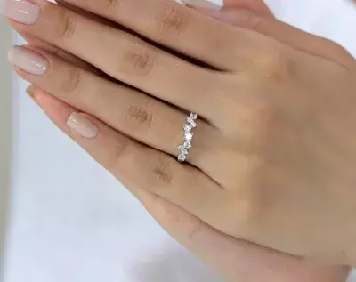 0.5 Carat Cluster Ring Wedding Ring Stargaze Ring Half Eternity Band Ring Stacking Band Ring Brilliant Cut Diamond Simulant 