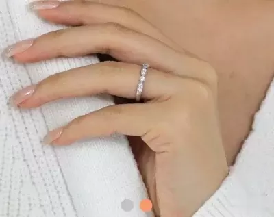 0.29 cttw Milgrain Half Marquise and Dot Ring Brilliant Cut Stone Wedding Half Eternity Ring Stacking Ring Dainty Band Ring 