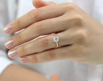 0.58 cttw Unique Delicate Halo Engagement Ring Brilliant Cut Diamond Simulant Ball Band Design Simple & Minimal halo Ring 
