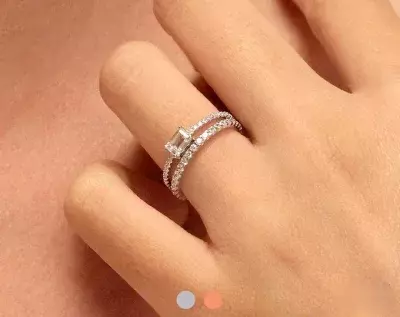 1.07 cttw Minimal Emerald Cut Engagement Ring w/ Full or Half Eternity Wedding Ring Bridal Ring Dainty Stackable Ring 