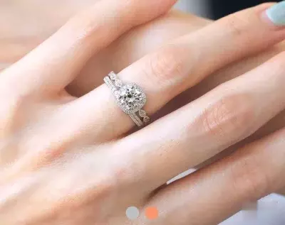 1.75 cttw Milgrain Art Deco Bridal Set Ring Brilliant Cut Halo Engagement Ring w/ Wedding Eternity Ring Dainty Bridal Ring 