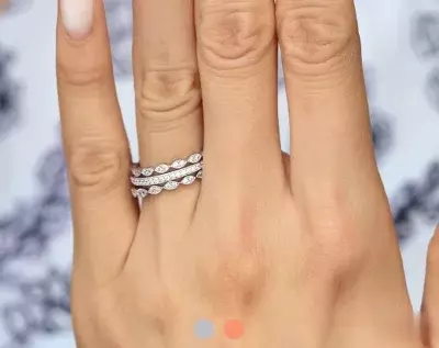 1.34 cttw Art Deco Three Milgrain Eternity Set Ring Brilliant Pave Diamond Simulant Stackable Ring Dainty Stacking Ring 