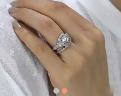 2.42 cttw Art Deco Bridal Set Ring Vintage Art Deco Engagement Ring w/ All or Half Eternity Band Dainty Bridal Set 