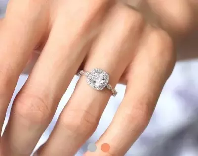 2.08 cttw Art Deco Ring Halo Engagement Ring Cushion Cut Diamond Simulant Bridal Ring Wedding Ring Dainty Art Deco Ring 