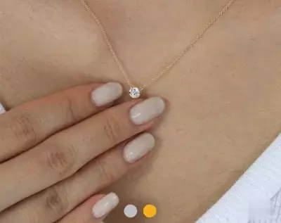 0.17 cttw 3.5mm Minimal Round Diamond Bezel Necklace Solitaire Chain Necklace Brilliant Cut Diamond Silmulant Minimalist Necklace 