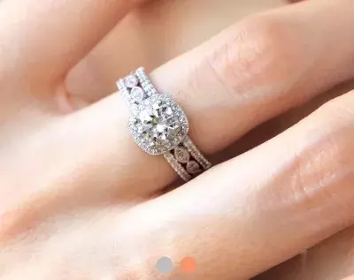 2.35 cttw Art Deco Bridal Set Ring Brilliant Cut Halo Engagement Ring w/ Two Wedding Eternity Wedding Band Dainty Ring 