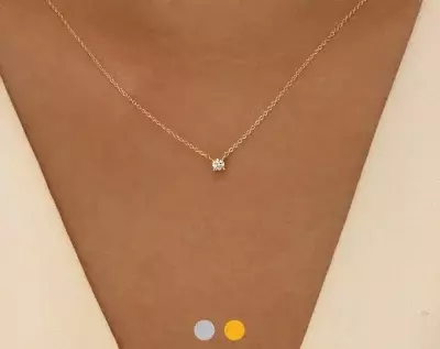 Minimalist 4-Prong 2.5mm to 4.0mm Round Solitaire Necklace • Brilliant Cut Diamond Simulant Necklace • Gift For Bridesmaid Necklace 