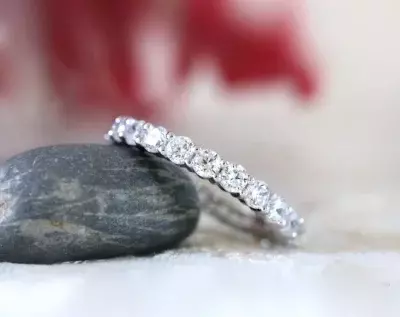 2.10 cttw Brilliant Cut Diamond Simulants 3.0mm Eternity Ring Stackable Ring Bridal Ring Anniversary Ring 