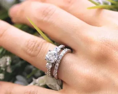 2.23 cttw Three Stone Bridal Set Ring Engagement Ring w/ All or Half Eternity Band Ring Wedding Ring 