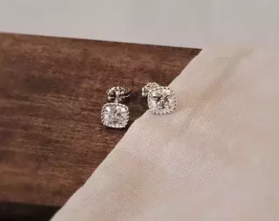 Solitaire Cushion Stud Earrings Cushion Cut Diamond Simulant Wedding Earrings Rope Halo Shaped Earring Anniversary Jewelry 